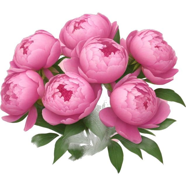 Bouquet of pink peonies emoji