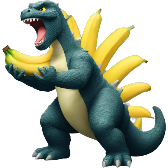 Godzilla eating a banana emoji