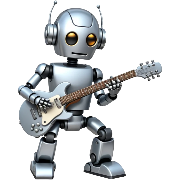 Robot playing guitar emoji