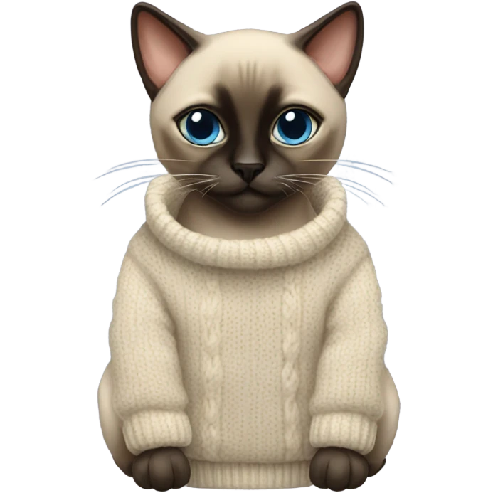 siamese cat with a sweater emoji