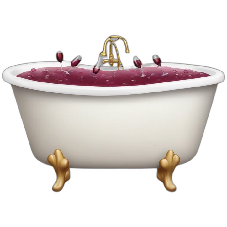 Bath tub full of wine emoji