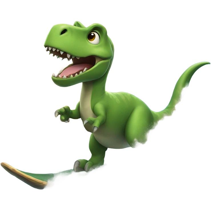 Dinosaur riding wave  emoji