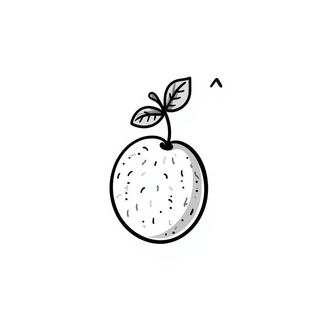 an orange fruit, hand drawn doodle style emoji