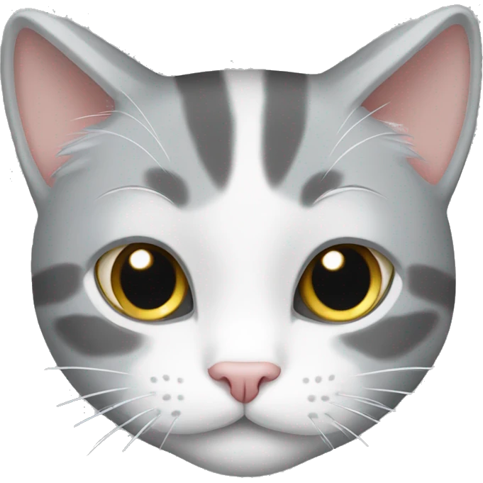 gray and white cat emoji