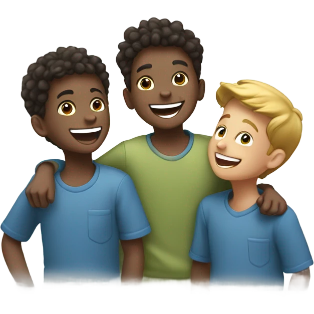 happy boys sharing a moment emoji