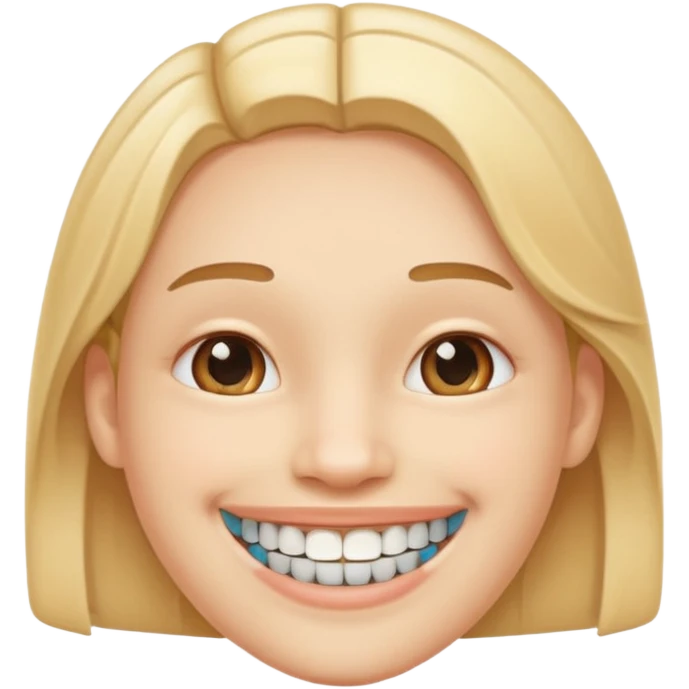 Smiling with braces emoji