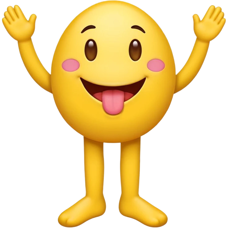 Emoji sticking their tongue out with legs crisscrossed  emoji