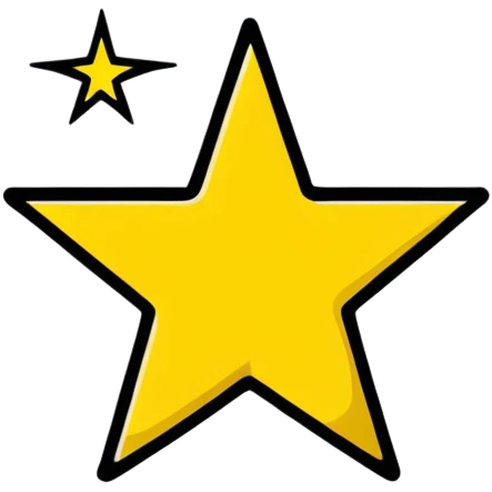 half yellow star symbol emoji