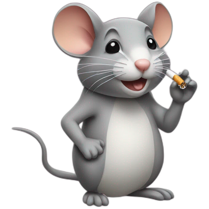 Mouse smoking a cigarette emoji
