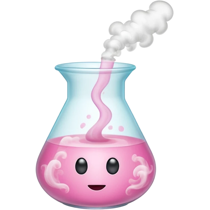 pink beaker with smoke  emoji