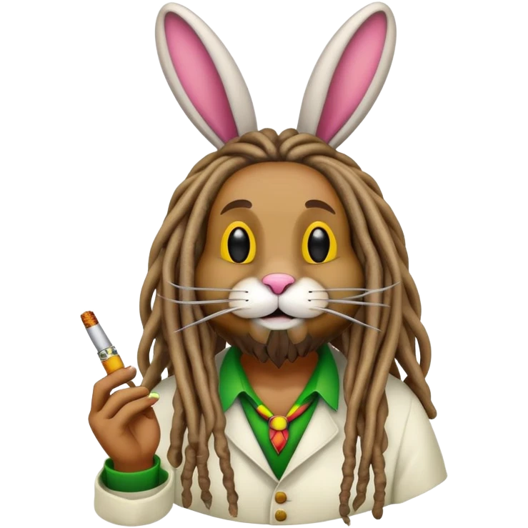 rasta easter bunny smoking emoji