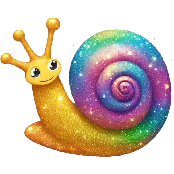 Rainbow baby snail emoji glitter with cute starfish emoji