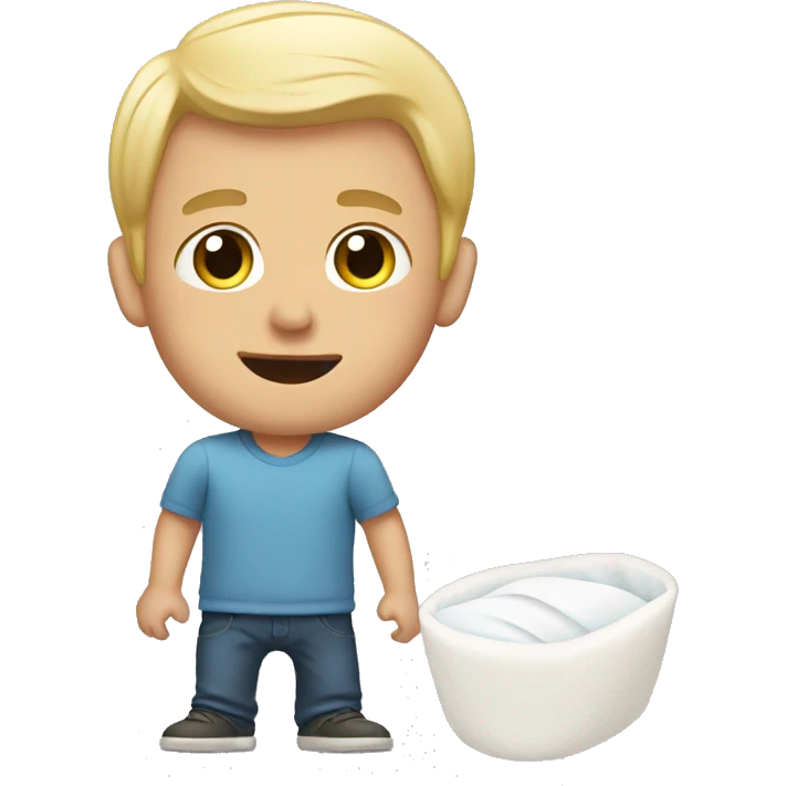 blonde dad changes diaper emoji