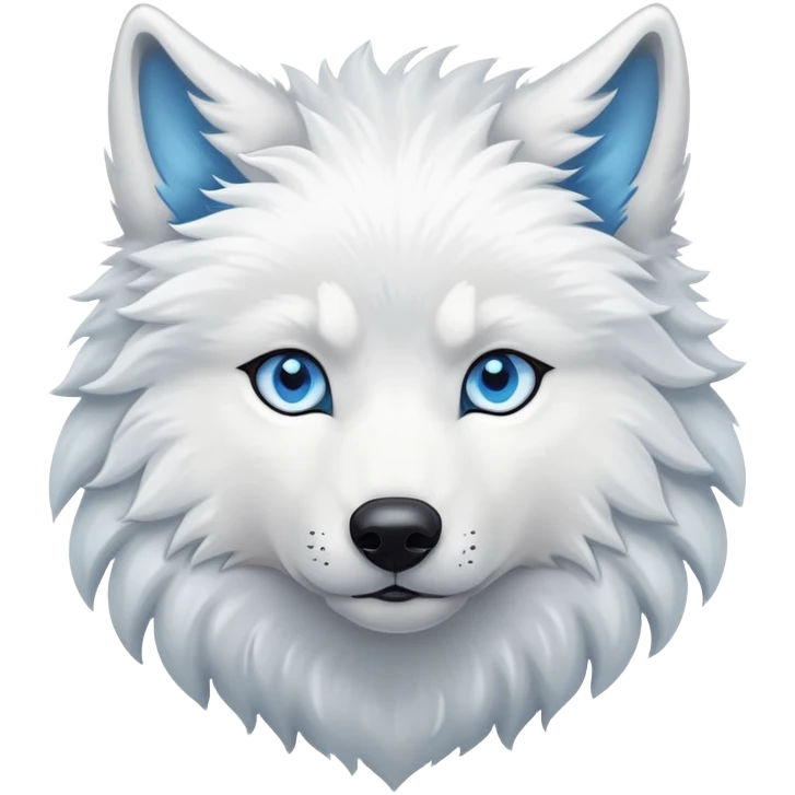 White wolf with blue eyes emoji