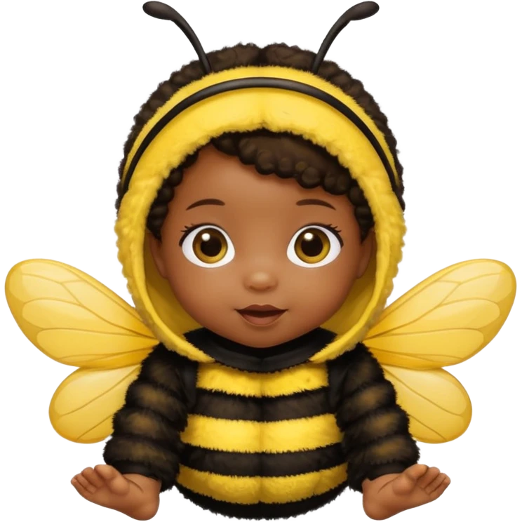 brownie baby girl with pacifier dressed as a bee emoji