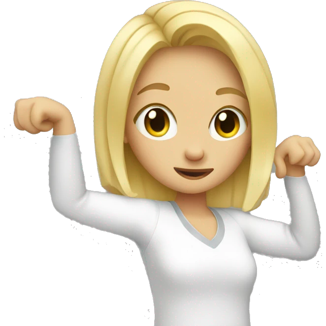 girl with blond hair dabbing  emoji