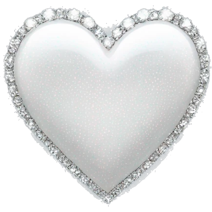 White shiny heart with diamonds  emoji