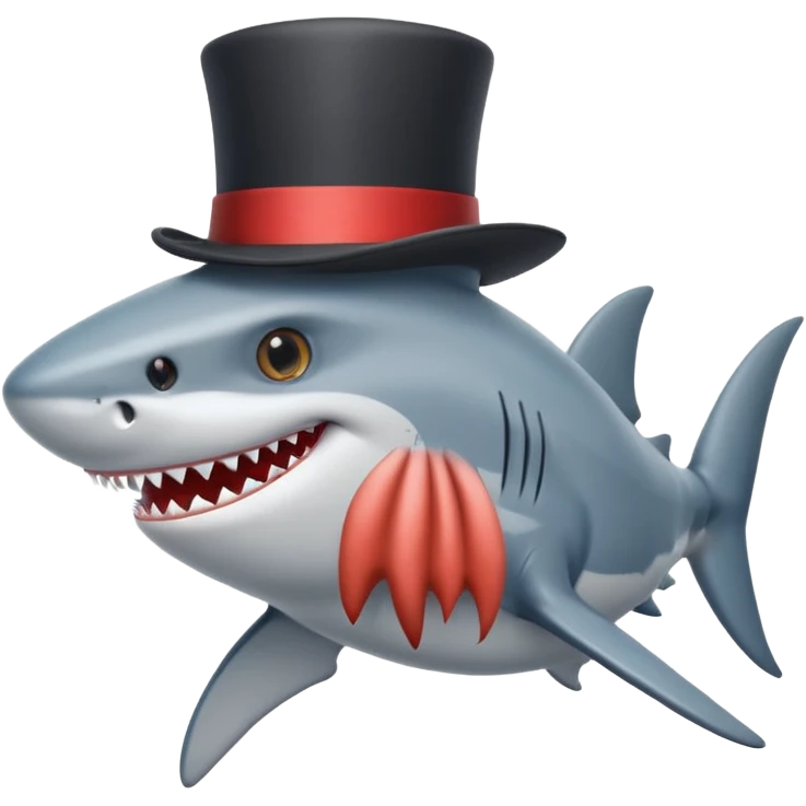 Shark with a top hat emoji