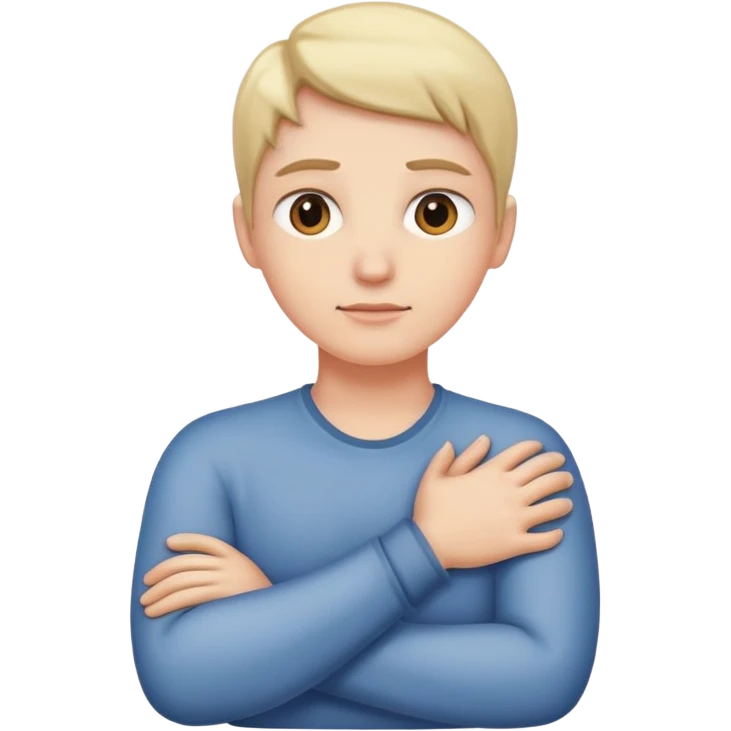 arms crossed holding neck emoji