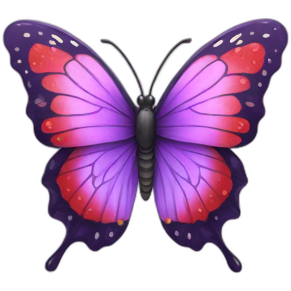 Purple strawberry butterfly emoji