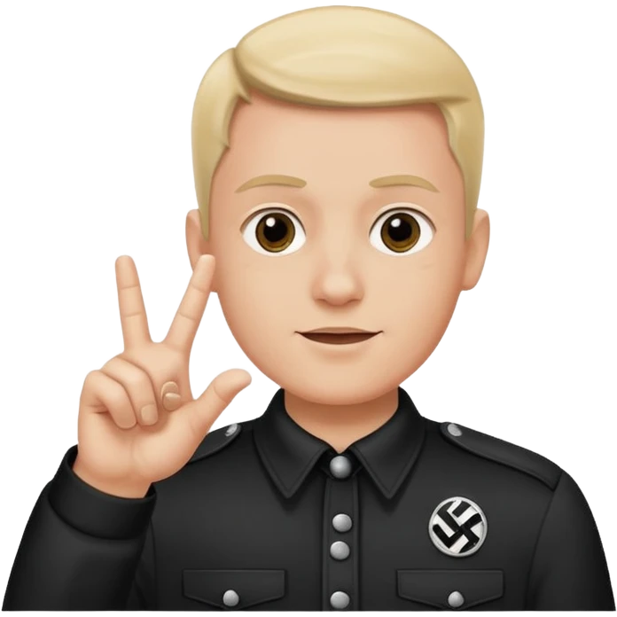 Nazi salut with fingers together emoji