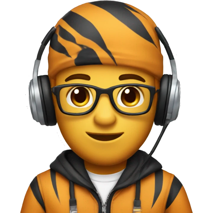 Tiger gamer with the formula theme emoji