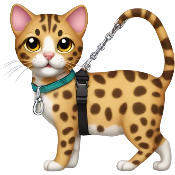 Leopard cat on a leash emoji