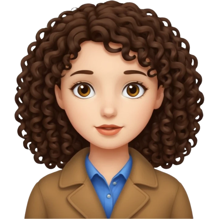 Curly brunette girl  emoji