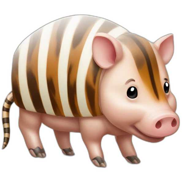 Tiger striped brown white mottled pig armadillo cow centipede insect emoji