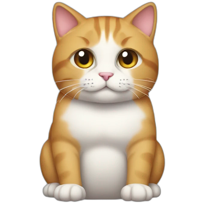 Cat with 8 pack body emoji