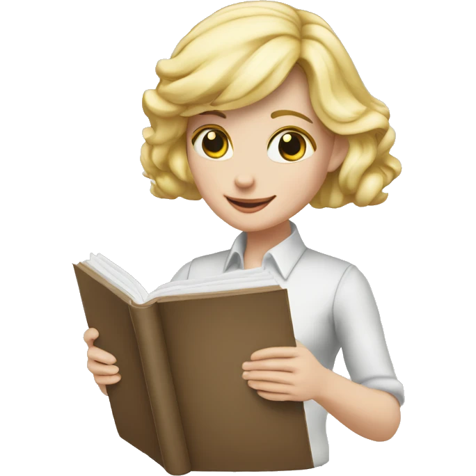blonde mathelererin mit mathebuch in der hand  emoji