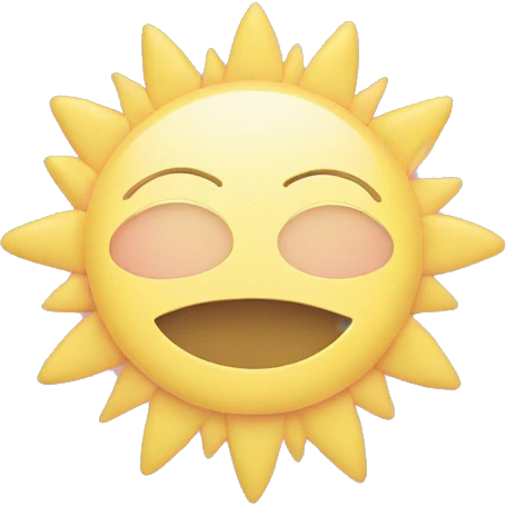 Yellow sun in a pastelle pink circle  emoji