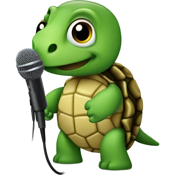 Turtle with microphone  emoji