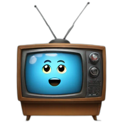 Tv With Cute Face emoji