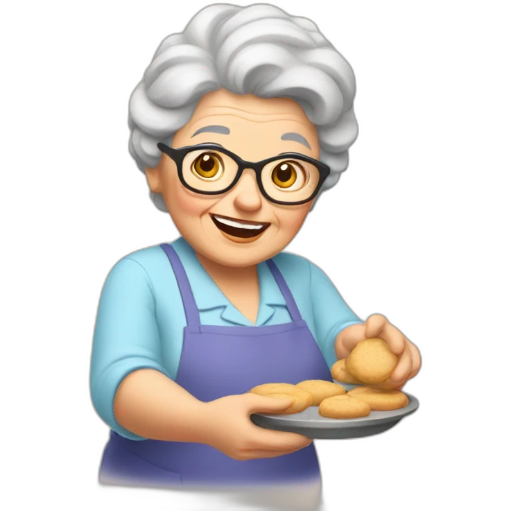 grandma making biscuits emoji