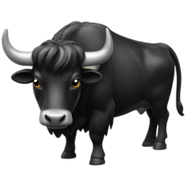 Taureau noir en metal emoji