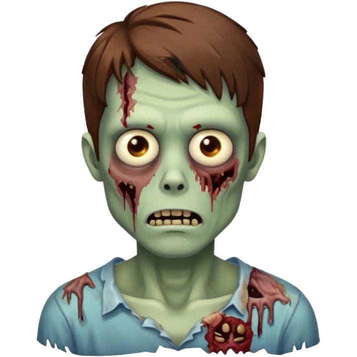 male zombie with brown hair emoji