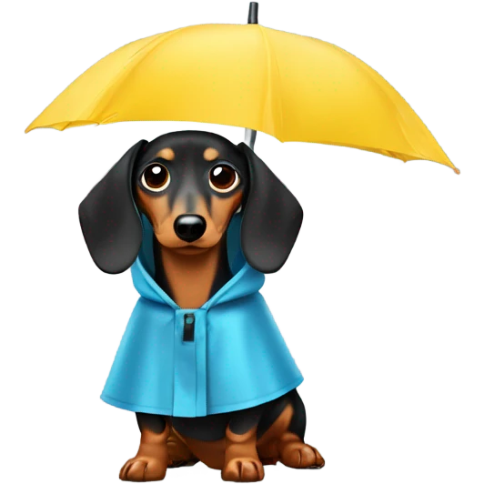Dachshund Wearing raincoat ￼  emoji