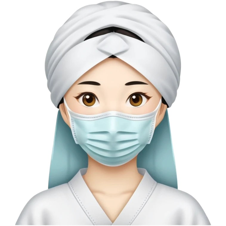 Japanese women with a face mask emoji