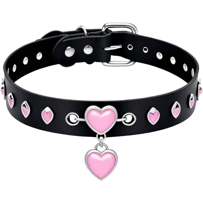 BLACKPINK-inspired gothic choker , no hearts, black and pink, cute, remove background emoji