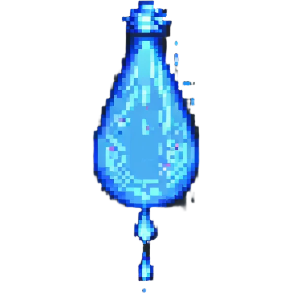 blue drop with shine pixel art emoji