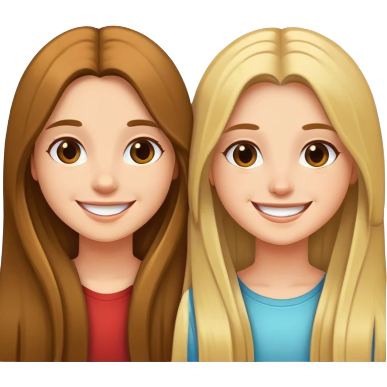 hug-two-girls both fair and long hair emoji