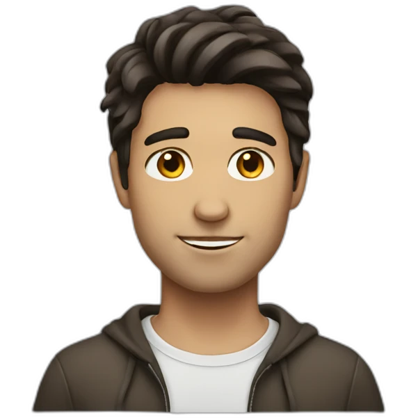 White male dark brown hair emoji