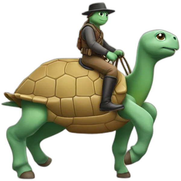Tortue sur un cheval emoji