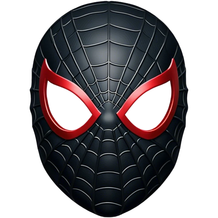 black spider man face mask emoji