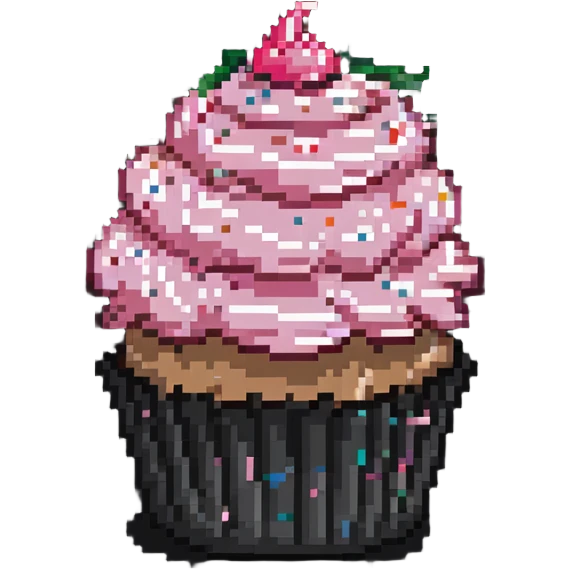 cupcake with pink icing and sprinkles emoji