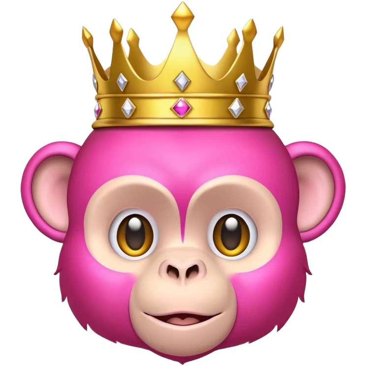 pink monkey wearing a crown emoji