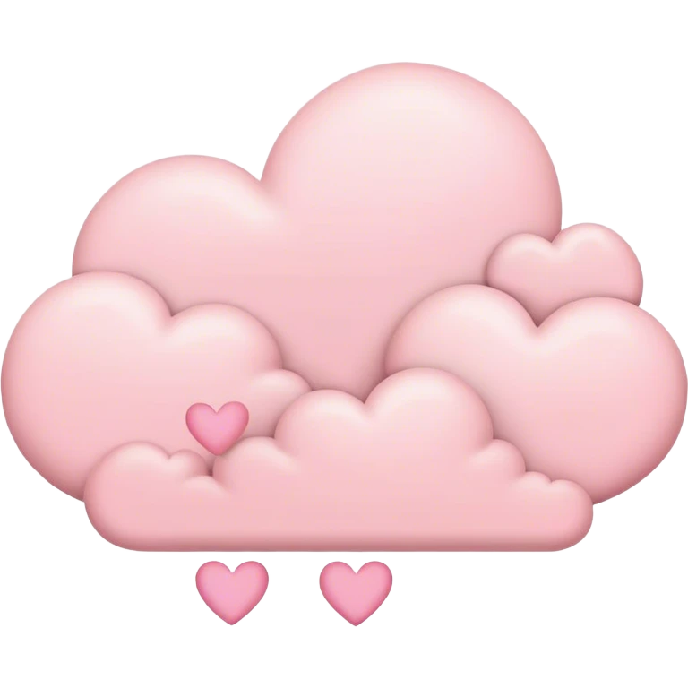 Cloud around pastel pink hearts emoji