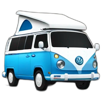 VW T6.1 California camping bus VW blue white emoji