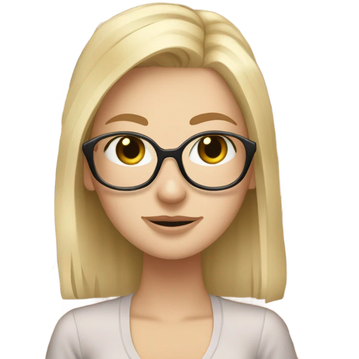 White girl blonde hair eyes closed wearing glasses hugs Yorkshire terrier  emoji